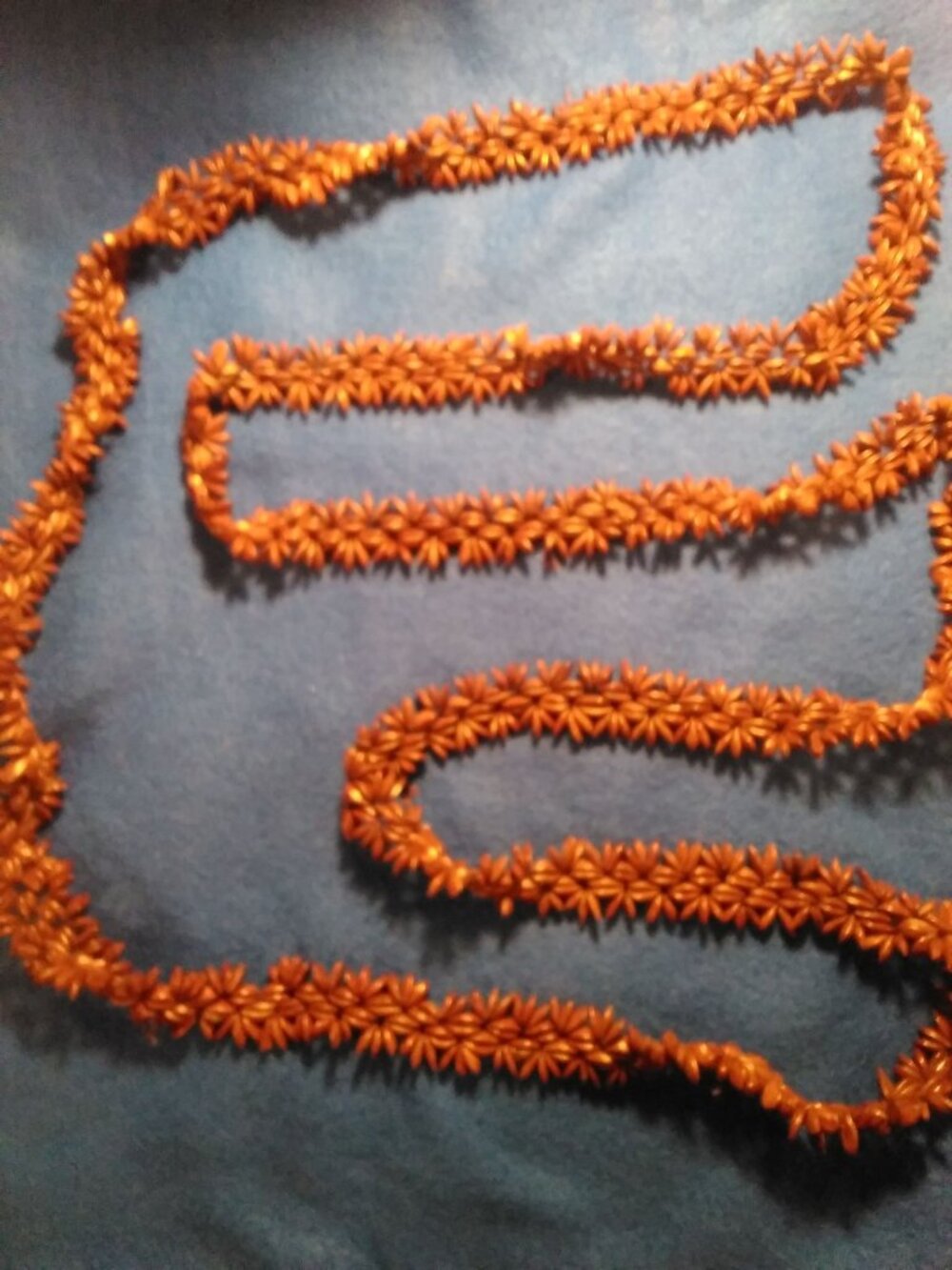Vintage 30 Inch Brown Seed Bead Shaped Bohemian Boho Single Strand Necklace #CJ7